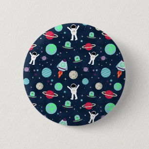 Weltraummuster-Illustration Button