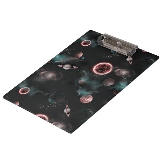Weltraummuster klemmbrett (Schrägansicht)
