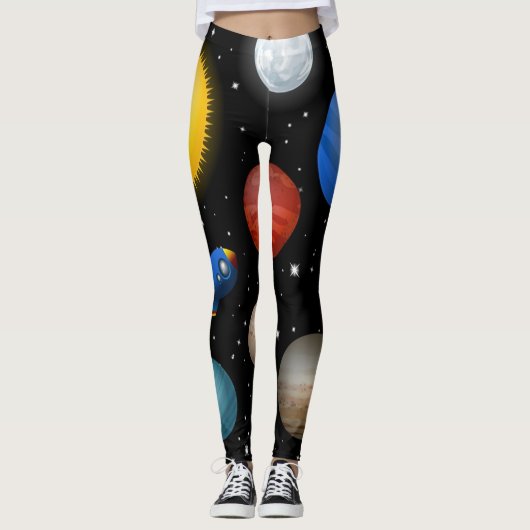 Weltraummuster Leggings (Vorderseite)
