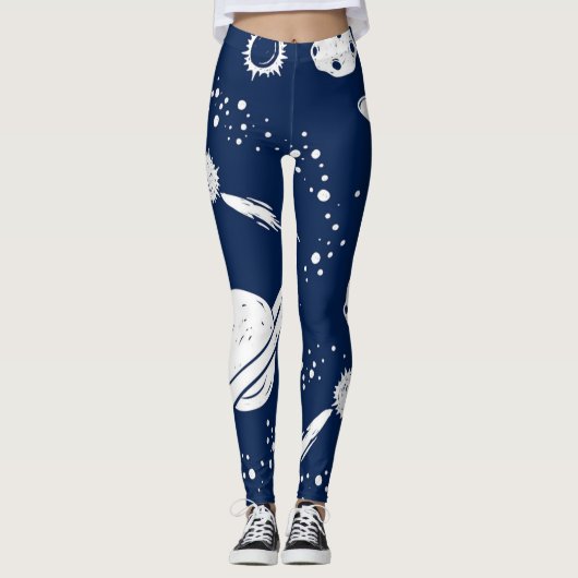 Weltraummuster Leggings (Vorderseite)