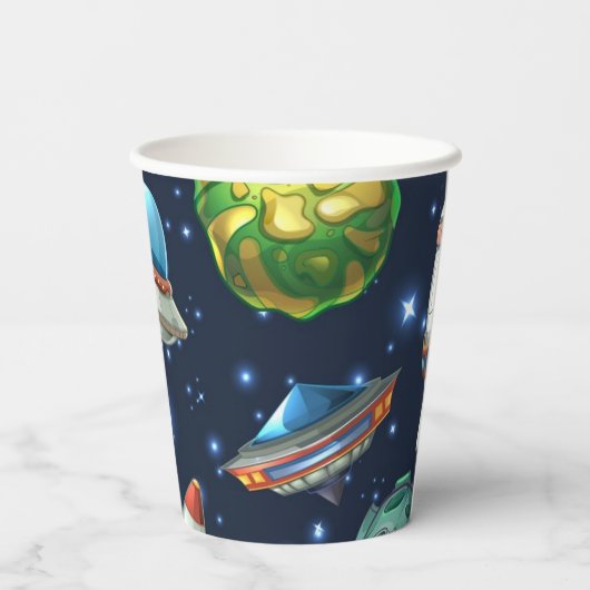 Weltraummuster Pappbecher (Rückseite)