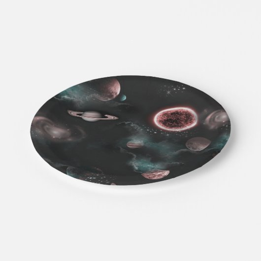 Weltraummuster  pappteller (Schrägansicht)