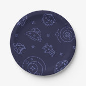 Weltraummuster Pappteller (Vorderseite)
