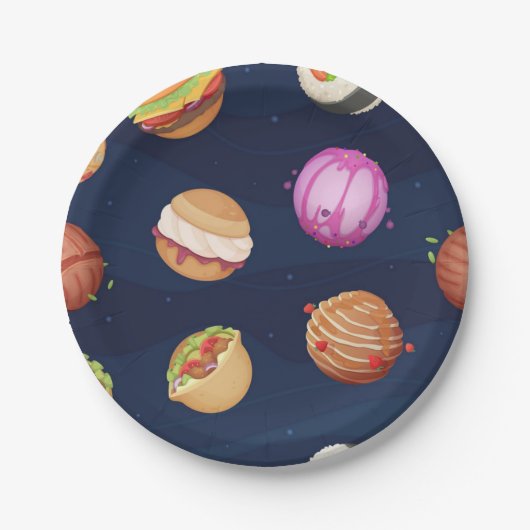Weltraummuster Pappteller (Vorderseite)