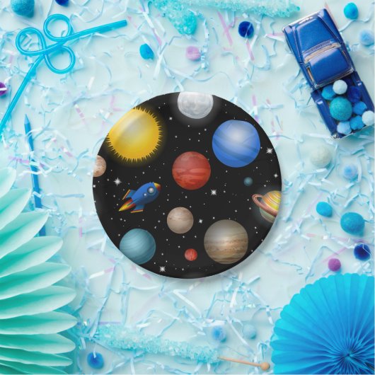 Weltraummuster Pappteller (Party)