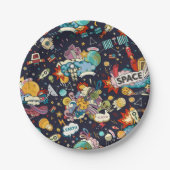 Weltraummuster Pappteller (Vorderseite)