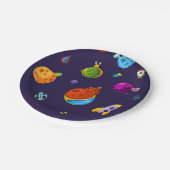 Weltraummuster Pappteller (Schrägansicht)