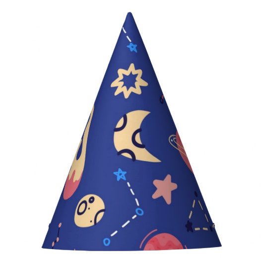 Weltraummuster Partyhütchen (Vorderseite)