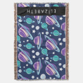 Weltraummuster, Planeten, Sterne, Galaxie, Ihr Nam Decke (Vorderseite Vertikal)