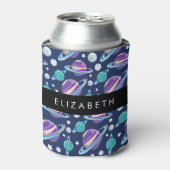 Weltraummuster, Planeten, Sterne, Galaxie, Ihr Nam Dosenkühler (Kanne Vorderseite)