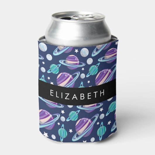 Weltraummuster, Planeten, Sterne, Galaxie, Ihr Nam Dosenkühler (Kanne Vorderseite)