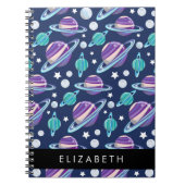 Weltraummuster, Planeten, Sterne, Galaxie, Ihr Nam Notizblock (Vorderseite)