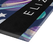 Weltraummuster, Planeten, Sterne, Galaxie, Ihr Nam Schneidebrett (Ecke)