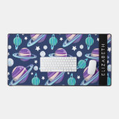 Weltraummuster, Planeten, Sterne, Galaxie, Ihr Nam Schreibtischunterlage (Tastatur & Maus)