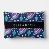 Weltraummuster, Planeten, Sterne, Galaxie, Ihr Nam Zubehörtasche (Rückseite)