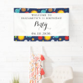 Weltraummuster, Planeten, Sterne, Kosmos, Geburtst Banner (Insitu)