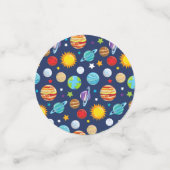 Weltraummuster, Planeten, Sterne, Kosmos, Geburtst Konfetti (Klein Vorderseite)