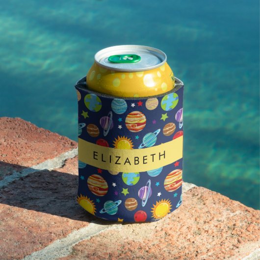 Weltraummuster, Planeten, Sterne, Kosmos, Ihr Name Dosenkühler (In Situ Pool)
