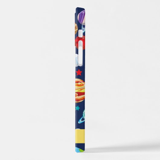 Weltraummuster, Planeten, Sterne, Kosmos, Ihr Name iPhone Hülle (Linke Seite)