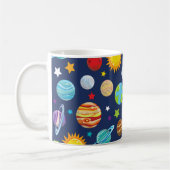 Weltraummuster, Planeten, Sterne, Kosmos, Ihr Name Kaffeetasse (Links)