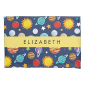 Weltraummuster, Planeten, Sterne, Kosmos, Ihr Name Kissenbezug (Vorderseite)