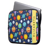 Weltraummuster, Planeten, Sterne, Kosmos, Ihr Name Laptopschutzhülle (Vorderseite Links)