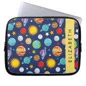 Weltraummuster, Planeten, Sterne, Kosmos, Ihr Name Laptopschutzhülle (Vorderseite)