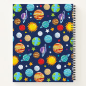 Weltraummuster, Planeten, Sterne, Kosmos, Ihr Name Notizblock (Rückseite)