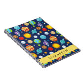 Weltraummuster, Planeten, Sterne, Kosmos, Ihr Name Notizblock (Rechte Seite)