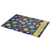 Weltraummuster, Planeten, Sterne, Kosmos, Ihr Name Schneidebrett (Ecke)