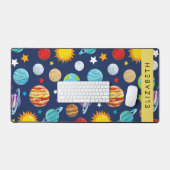 Weltraummuster, Planeten, Sterne, Kosmos, Ihr Name Schreibtischunterlage (Tastatur & Maus)