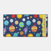 Weltraummuster, Planeten, Sterne, Kosmos, Ihr Name Schreibtischunterlage (Vorderseite)