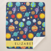 Weltraummuster, Planeten, Sterne, Kosmos, Ihr Name Sherpadecke (Vorderseite)