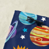 Weltraummuster, Planeten, Sterne, Kosmos, Ihr Name Strandtuch (Beispiel)