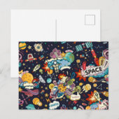 Weltraummuster Postkarte (Vorne/Hinten)