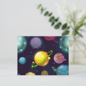 Weltraummuster Postkarte (Stehend Vorderseite)