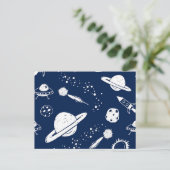 Weltraummuster Postkarte (Stehend Vorderseite)