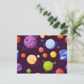 Weltraummuster Postkarte (Stehend Vorderseite)