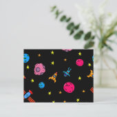 Weltraummuster Postkarte (Stehend Vorderseite)