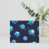 Weltraummuster Postkarte (Stehend Vorderseite)