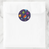 Weltraummuster Runder Aufkleber (Tasche)