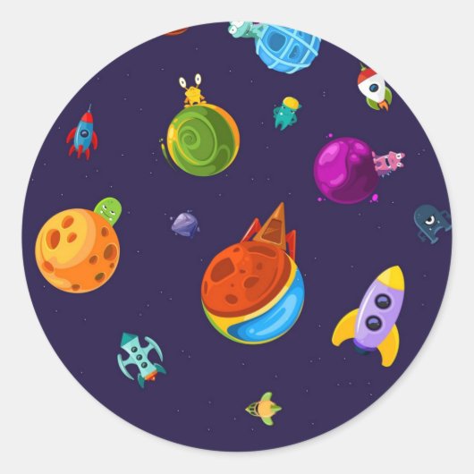 Weltraummuster Runder Aufkleber (Vorderseite)