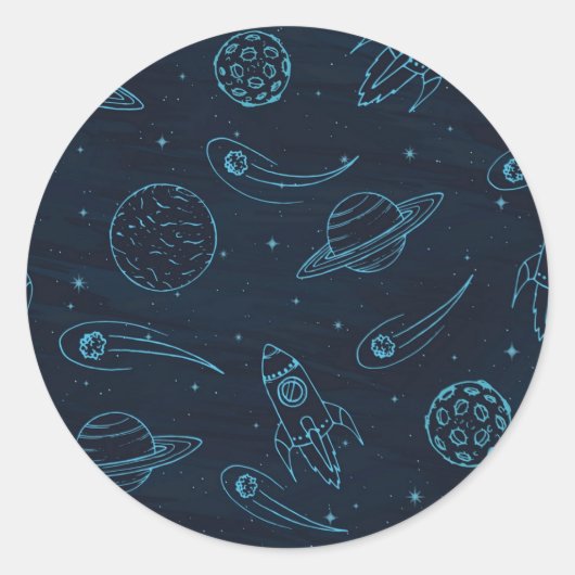 Weltraummuster Runder Aufkleber (Vorderseite)