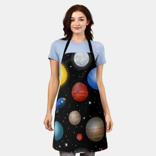 Weltraummuster Schürze (Getragen)