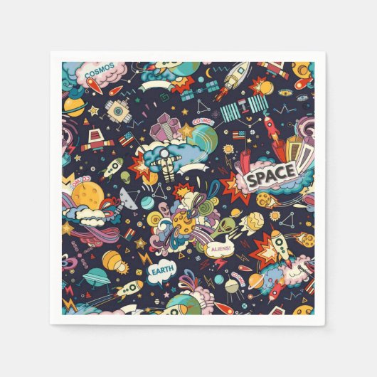 Weltraummuster Serviette (Vorderseite)
