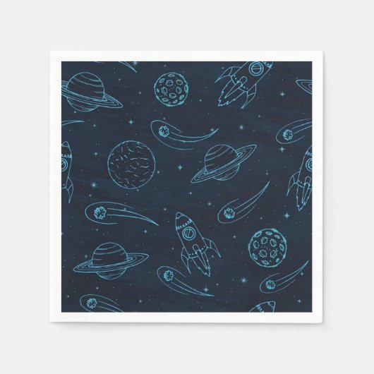 Weltraummuster Serviette (Vorderseite)