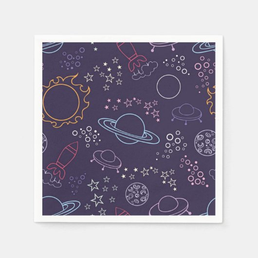 Weltraummuster Serviette (Vorderseite)