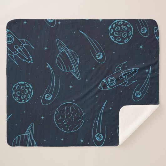 Weltraummuster Sherpadecke (Vorderseite (Horizontal))