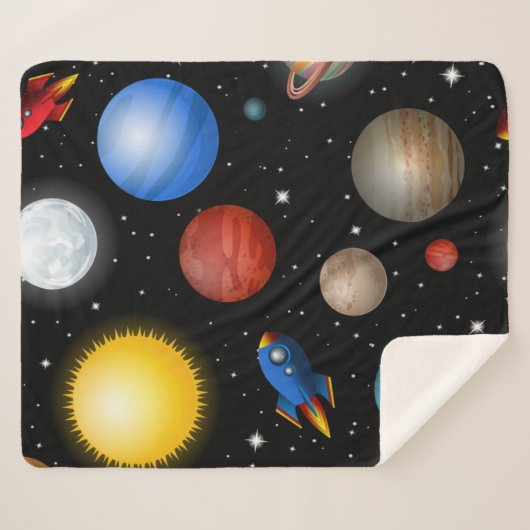 Weltraummuster Sherpadecke (Vorderseite (Horizontal))