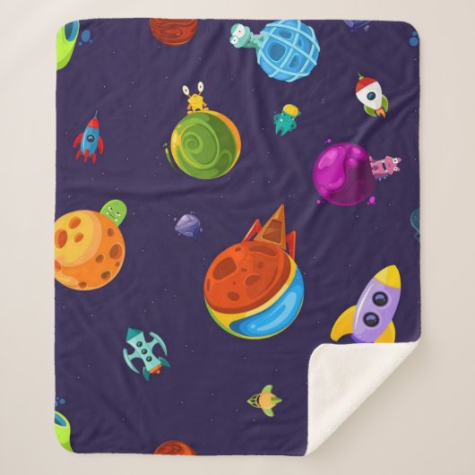 Weltraummuster Sherpadecke (Vorderseite)